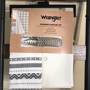 Wrangler Shower Curtain Set Western Aztec Stripe w Liner Hooks Bathroom Set NWT